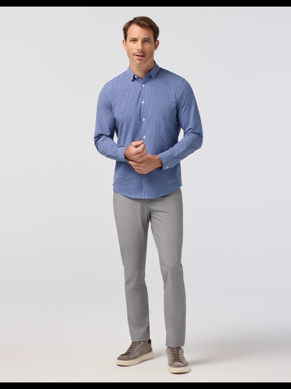 Mizzen+Main Spinnaker Blue Micro-Check Dress Shirt